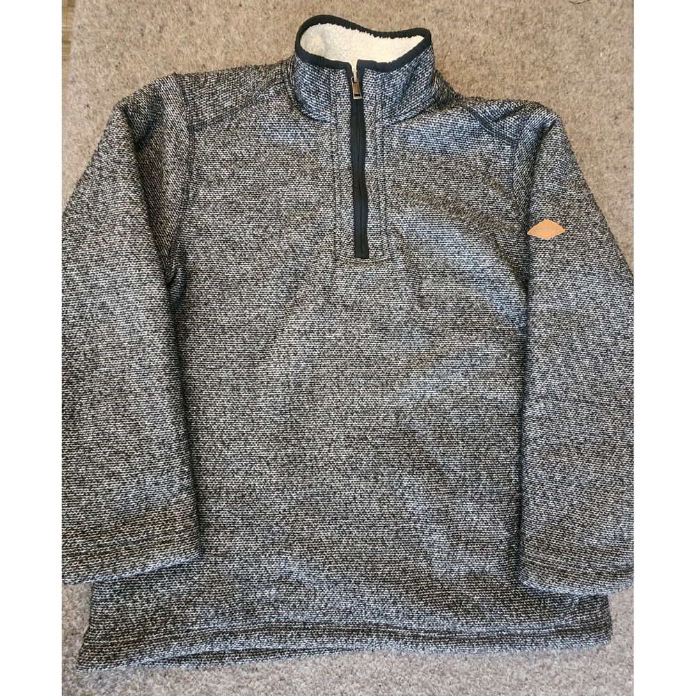 Orvis Mens Sherpa Jacket L Gray Fleece Heavyweight Outdoor Winter Warm Shirt‎